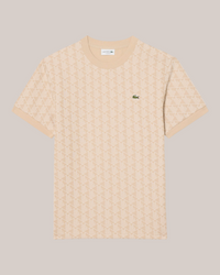 T-Shirt Classic Fit in Jacquard Monogram Beige TH1197-00-8GI Lacoste