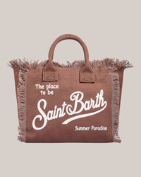 Borsa In Canvas Di Cotone Colette Marrone COL0001 00098L MC2 Saint Barth