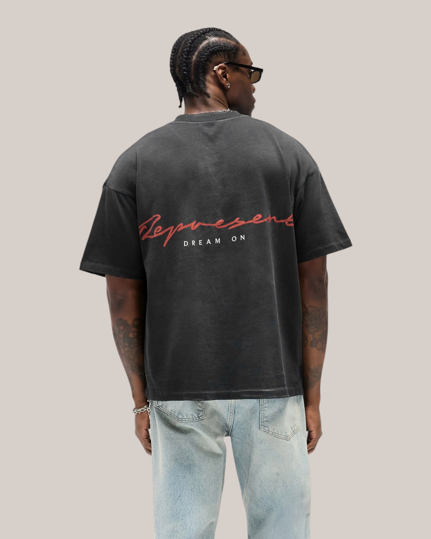 T-Shirt Chrome Flight Stained Black MLM100761-04 Represent