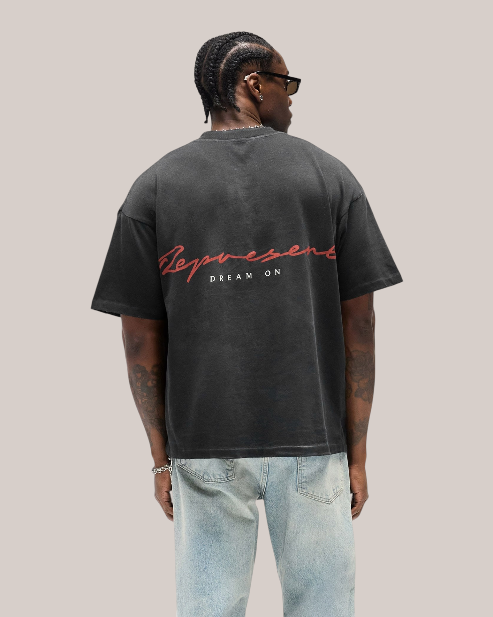 T-Shirt Chrome Flight Stained Black MLM100761-04 Represent