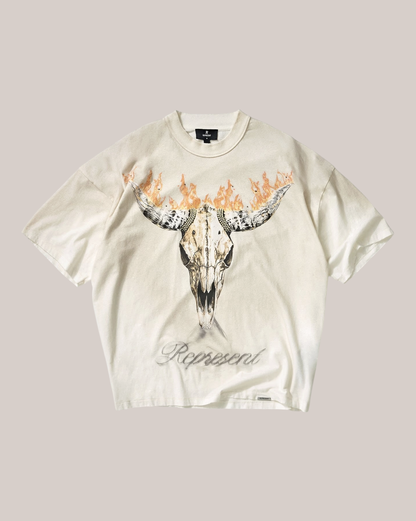 T-Shirt British Cowboy Washed Ecru MLM100592-30 Represent