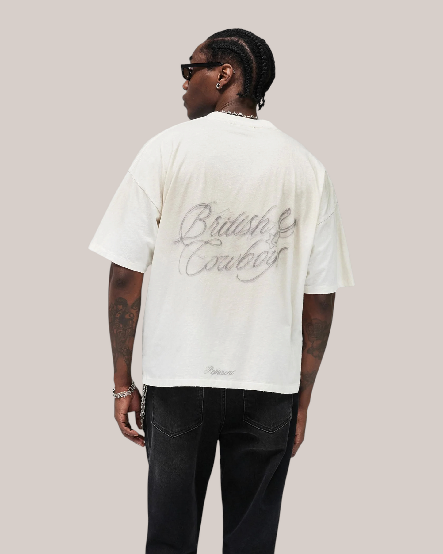 T-Shirt British Cowboy Washed Ecru MLM100592-30 Represent