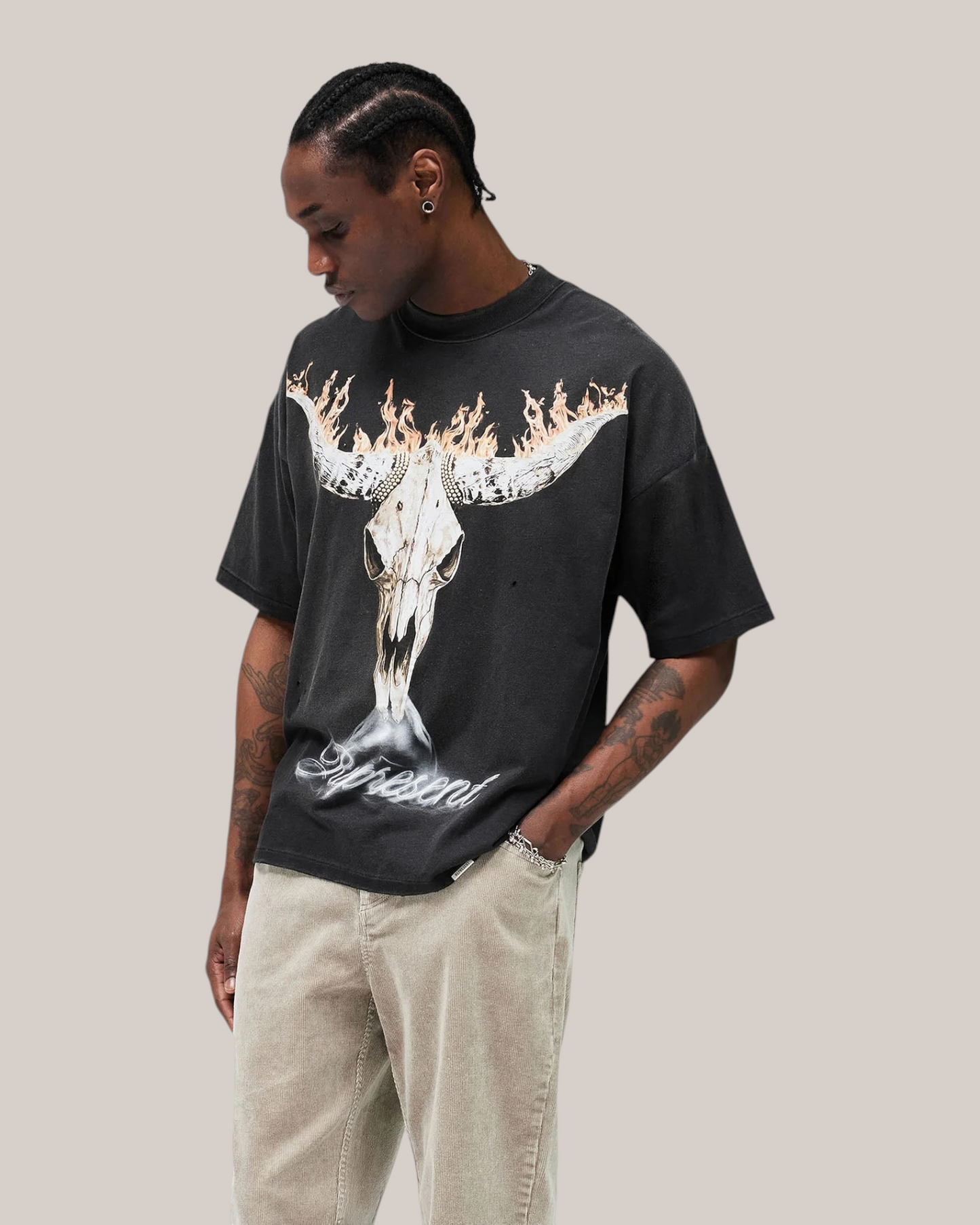 T-Shirt British Cowboy Stained Black MLM100592-04 Represent