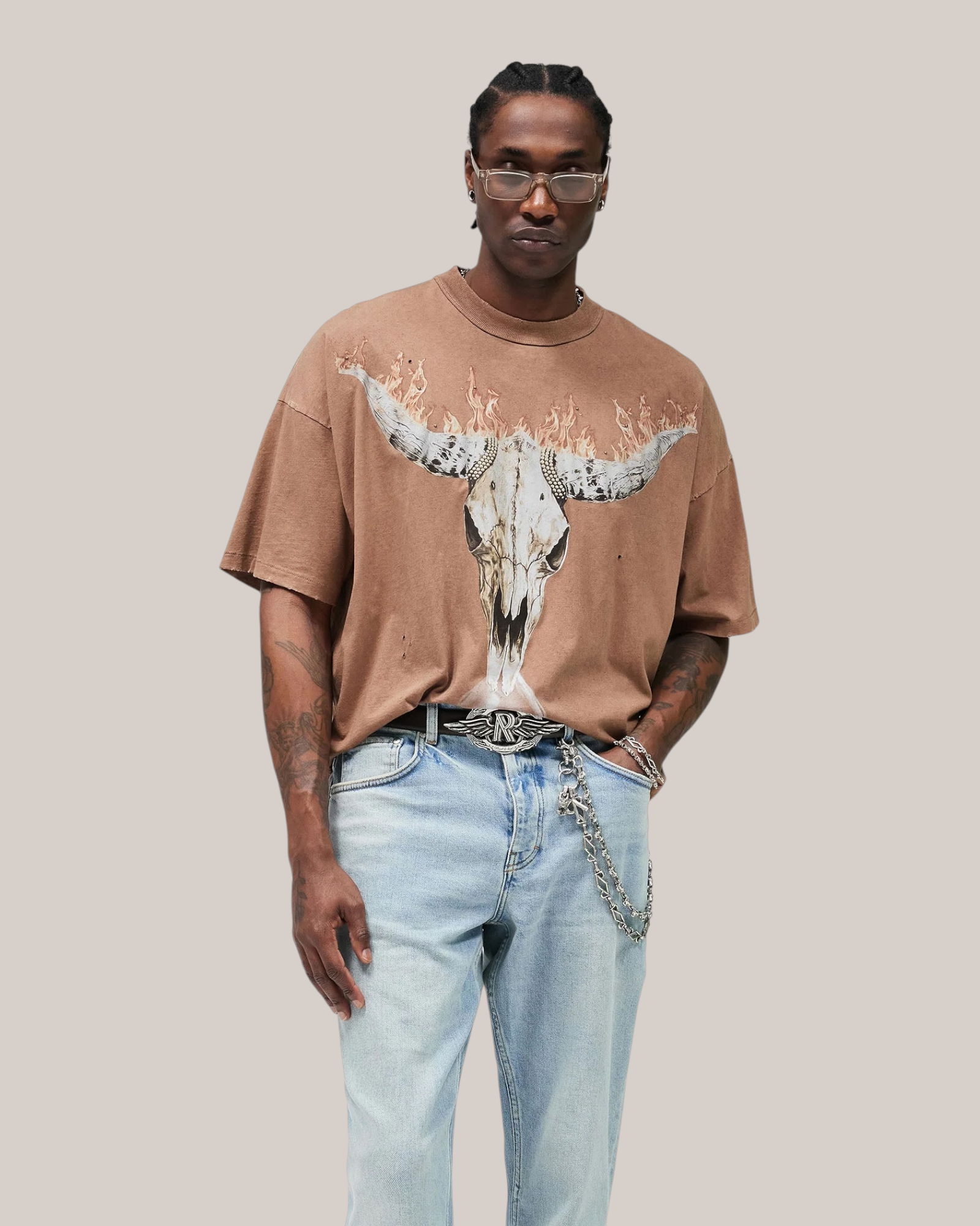 T-Shirt British Cowboy Dusty Brown MLM100592-16 Represent