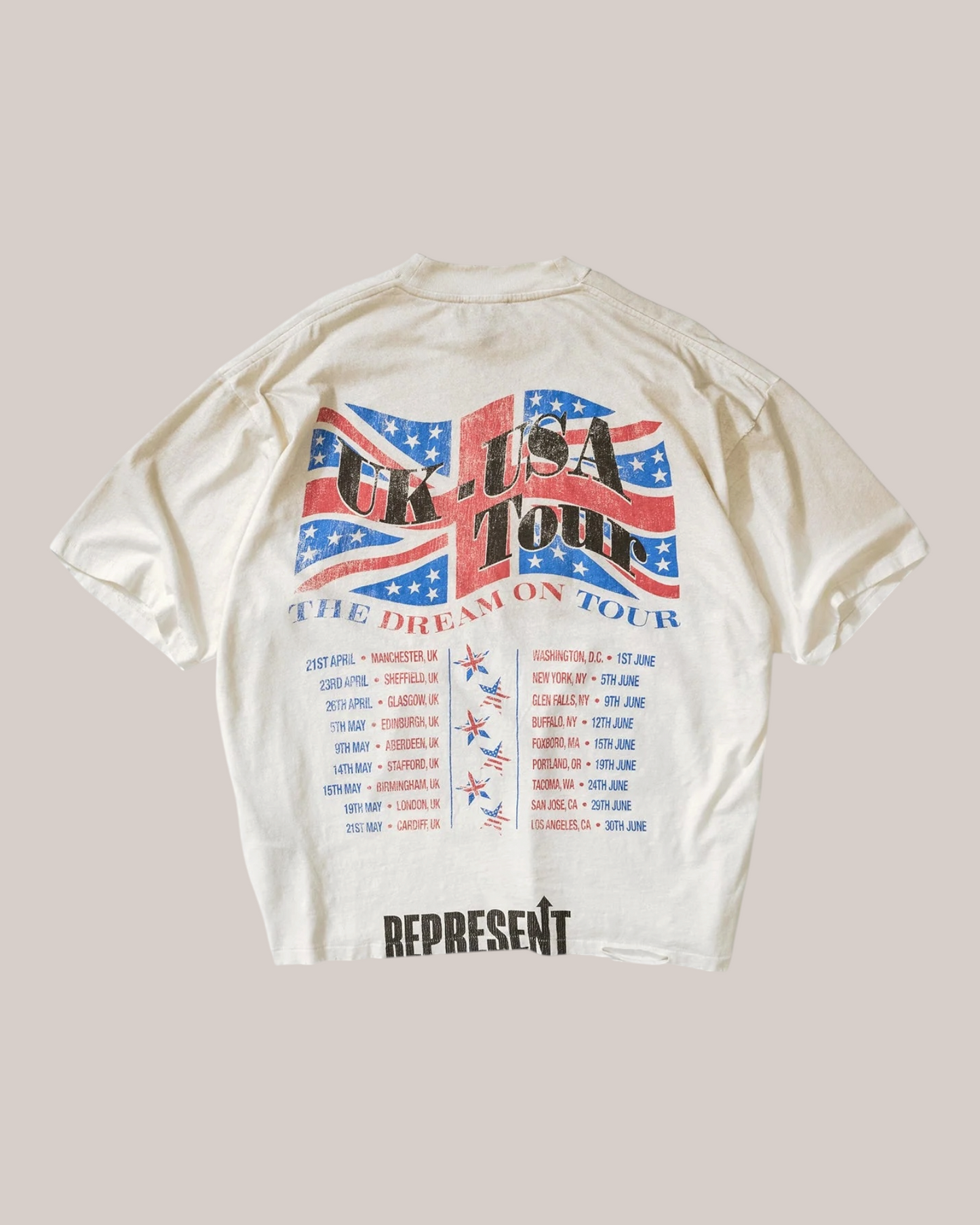 T-Shirt Dream On Tour Washed Ecru MLM100593-30 Represent