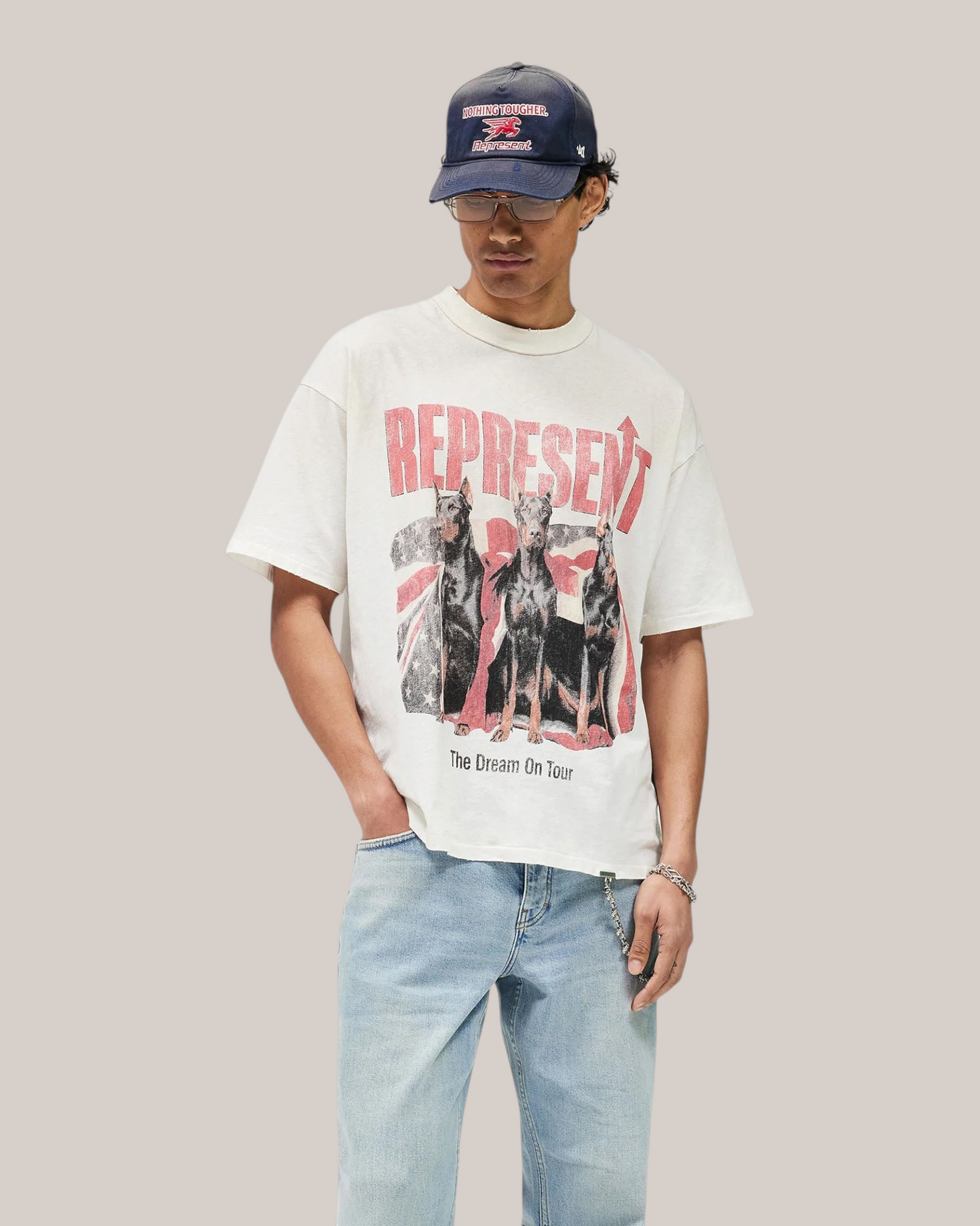 T-Shirt Dream On Tour Washed Ecru MLM100593-30 Represent