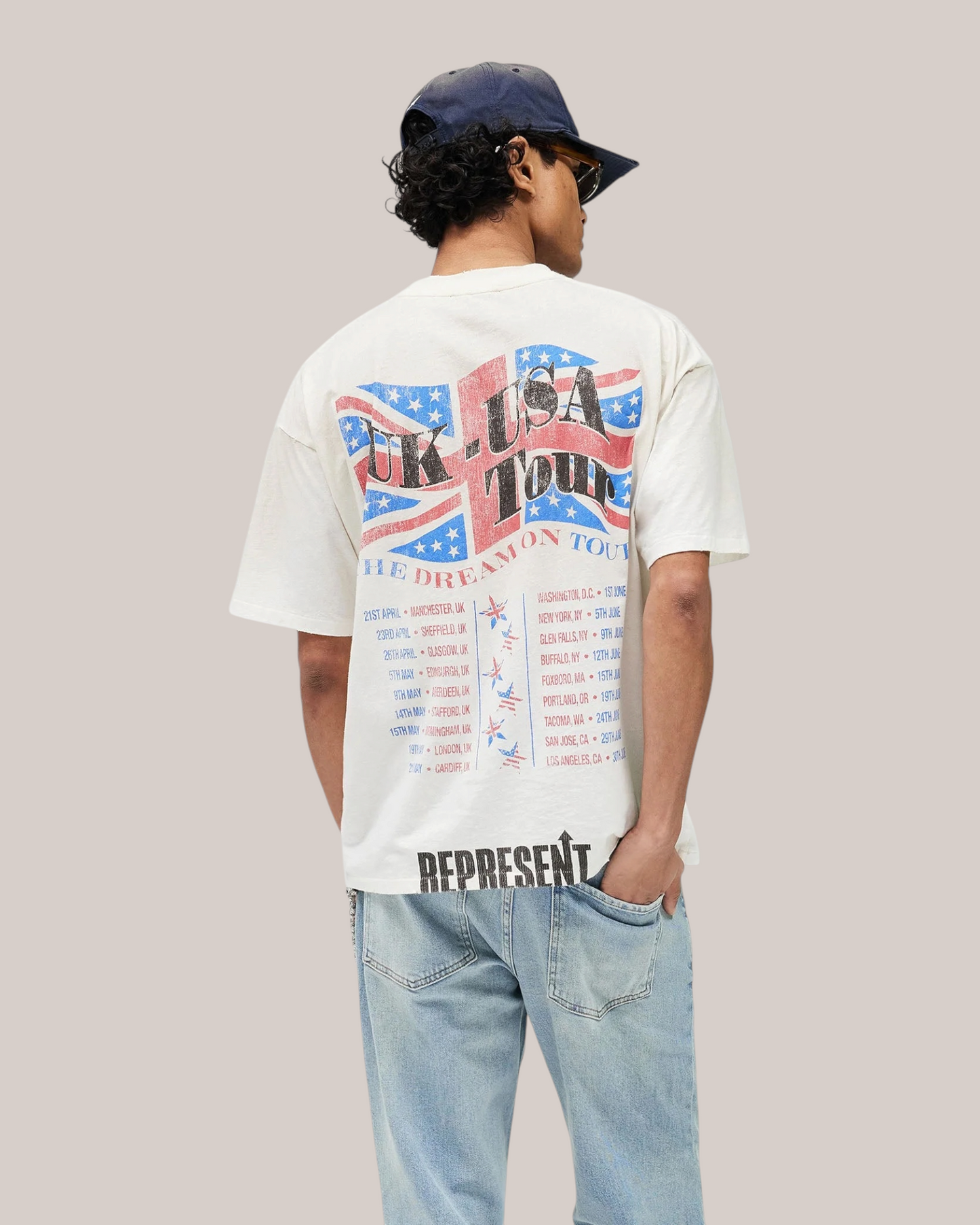T-Shirt Dream On Tour Washed Ecru MLM100593-30 Represent
