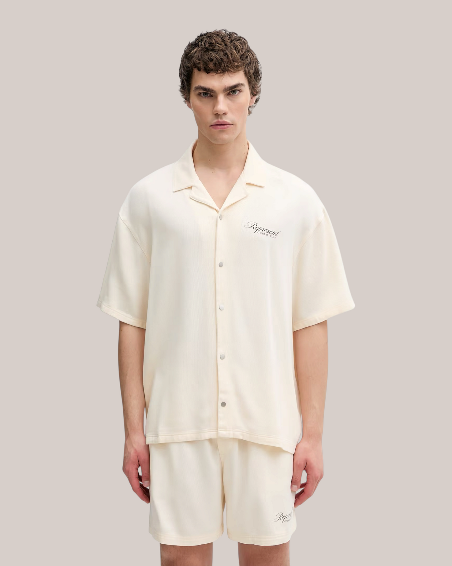 Camicia Maniche Corte Owners Club Script Antique White OCM100067-31 Represent