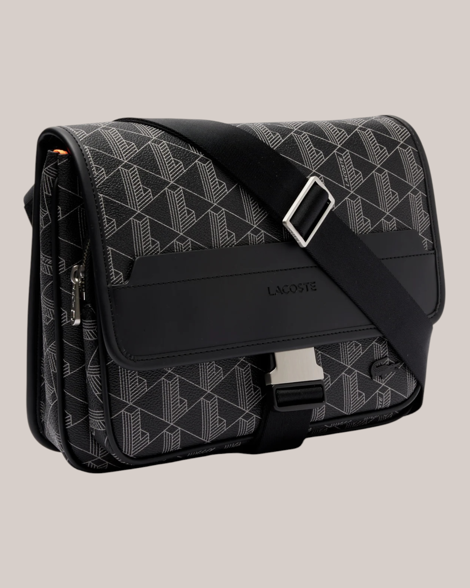 Borsa Grande Con Patta The Blend Monogram Noir NH4411LX Lacoste