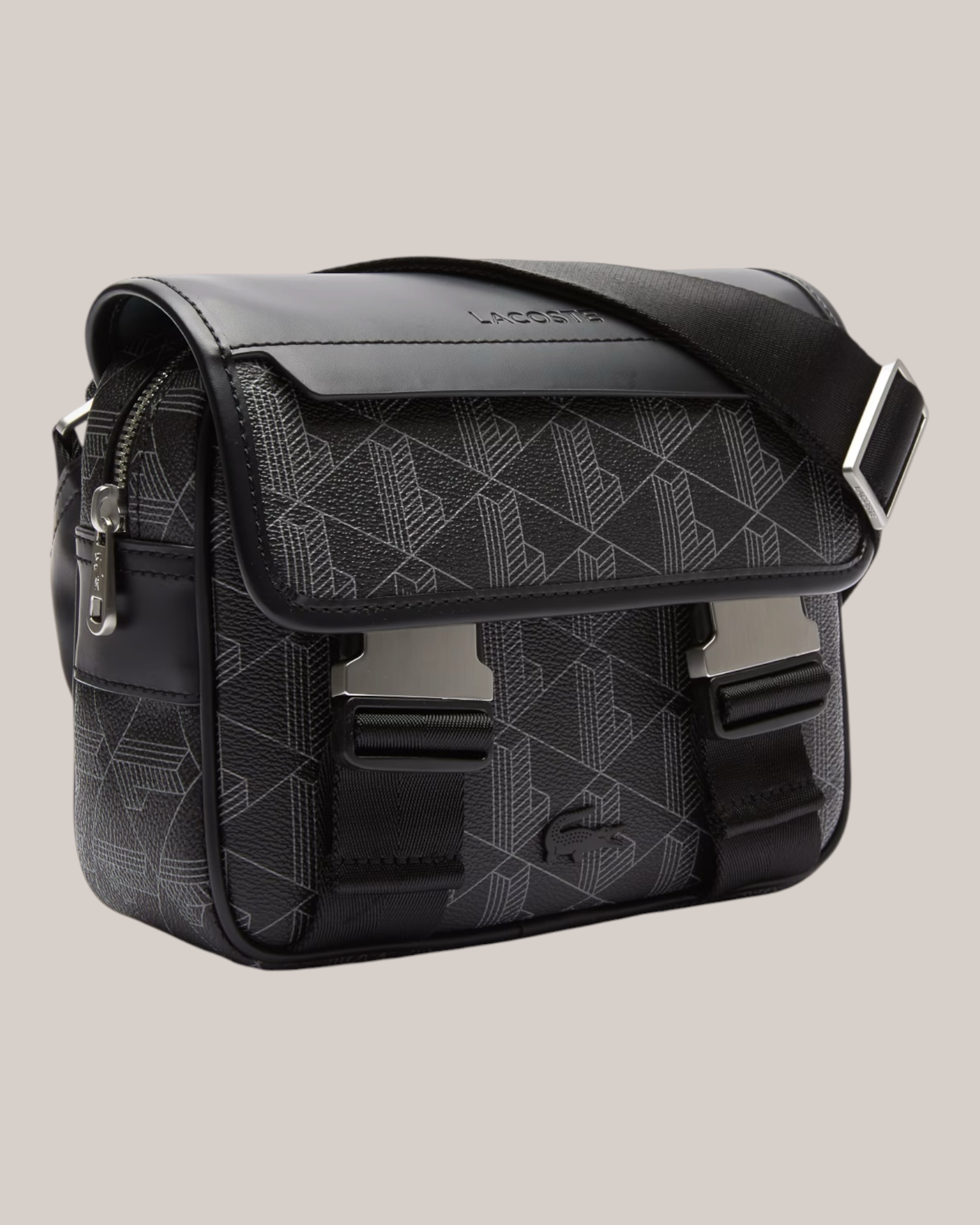 Borsa A Tracolla Con Patta e Clip The Blend Monogram Noir NH3787LX Lacoste