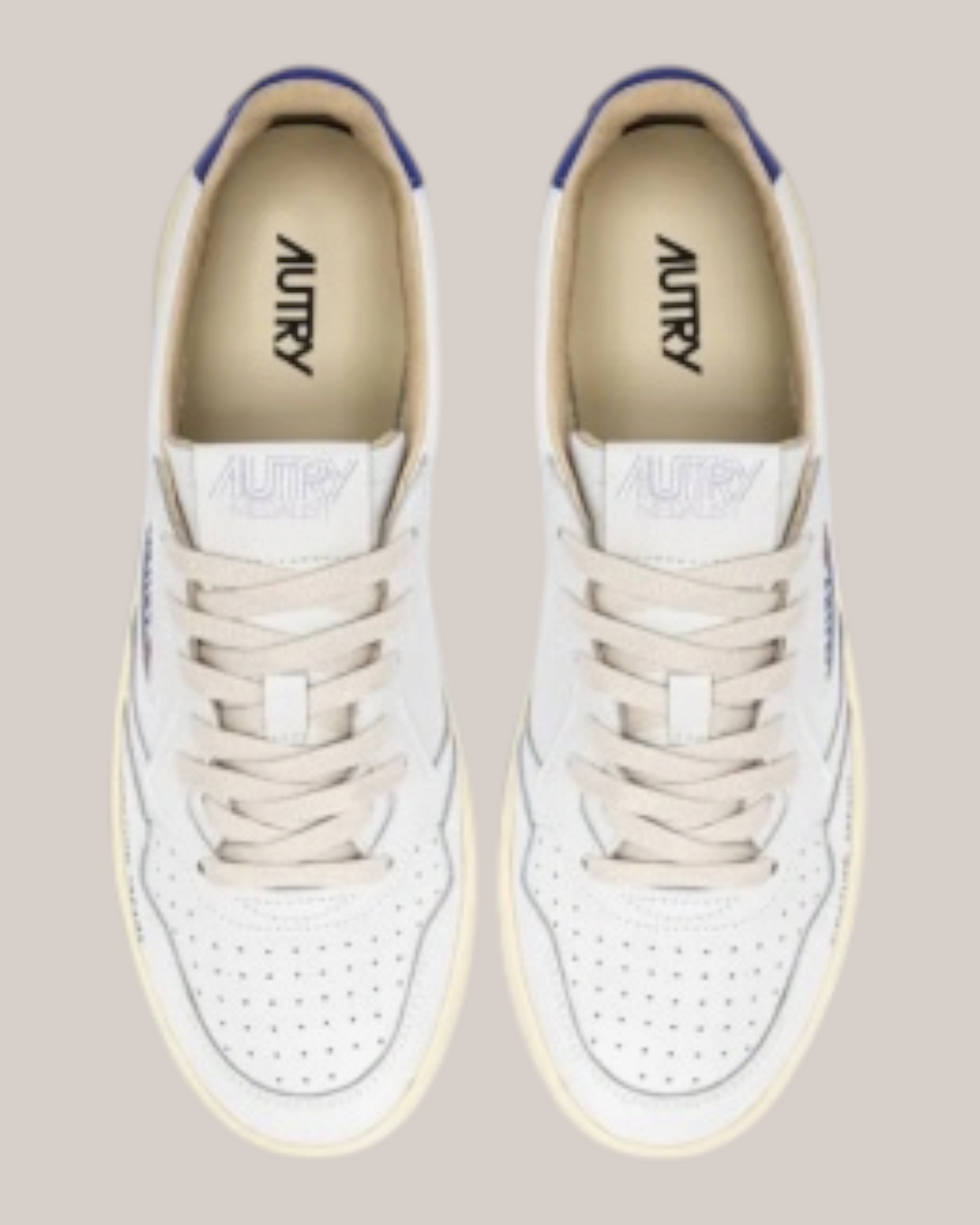 Sneakers In Pelle Medalist Low AULM-DL01 Bianca e Blue Autry