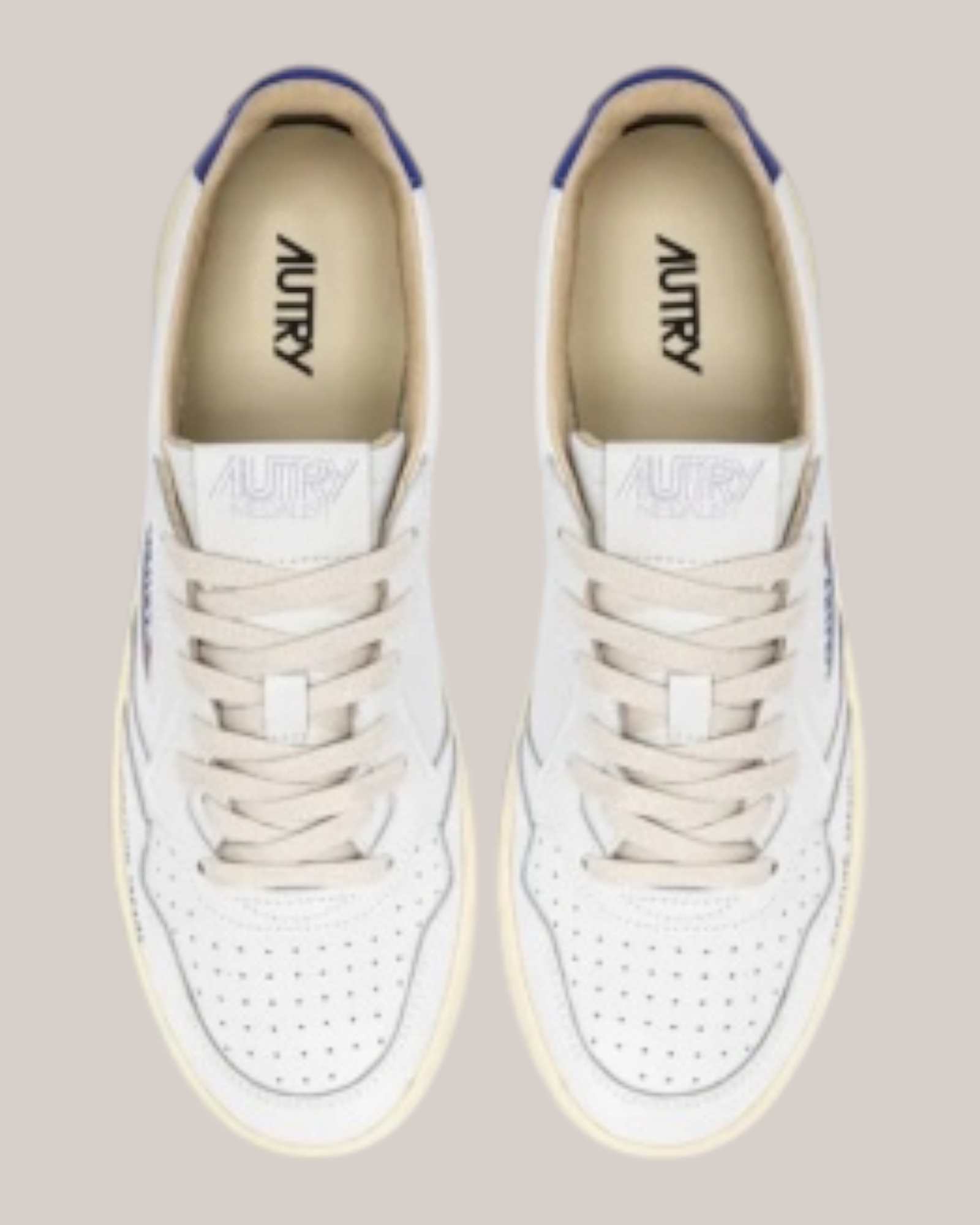Sneakers In Pelle Medalist Low AULM-DL01 Bianca e Blue Autry