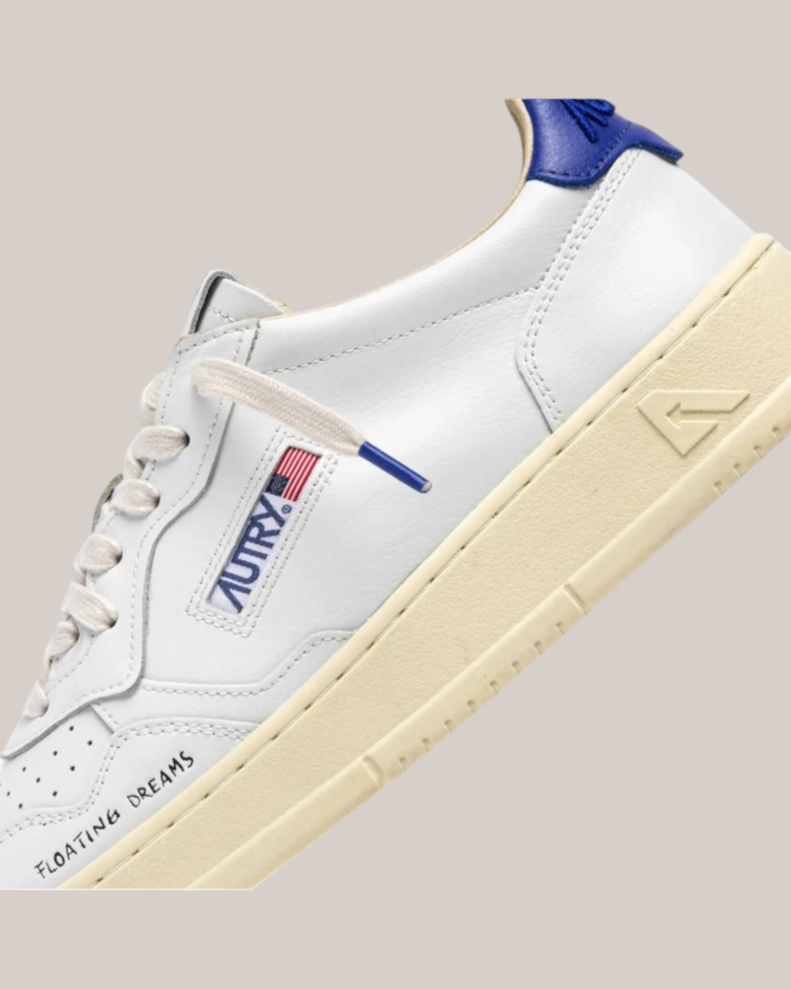 Sneakers In Pelle Medalist Low AULM-DL01 Bianca e Blue Autry