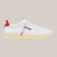 Sneakers In Pelle Medalist Low AULM-TB03 Bianca e Spicy Orange Autry