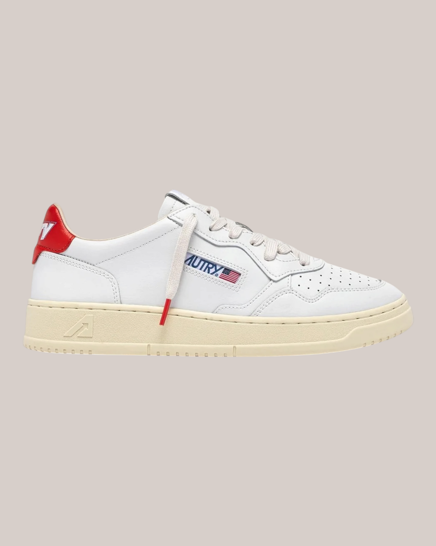 Sneakers In Pelle Medalist Low AULM-TB03 Bianca e Spicy Orange Autry
