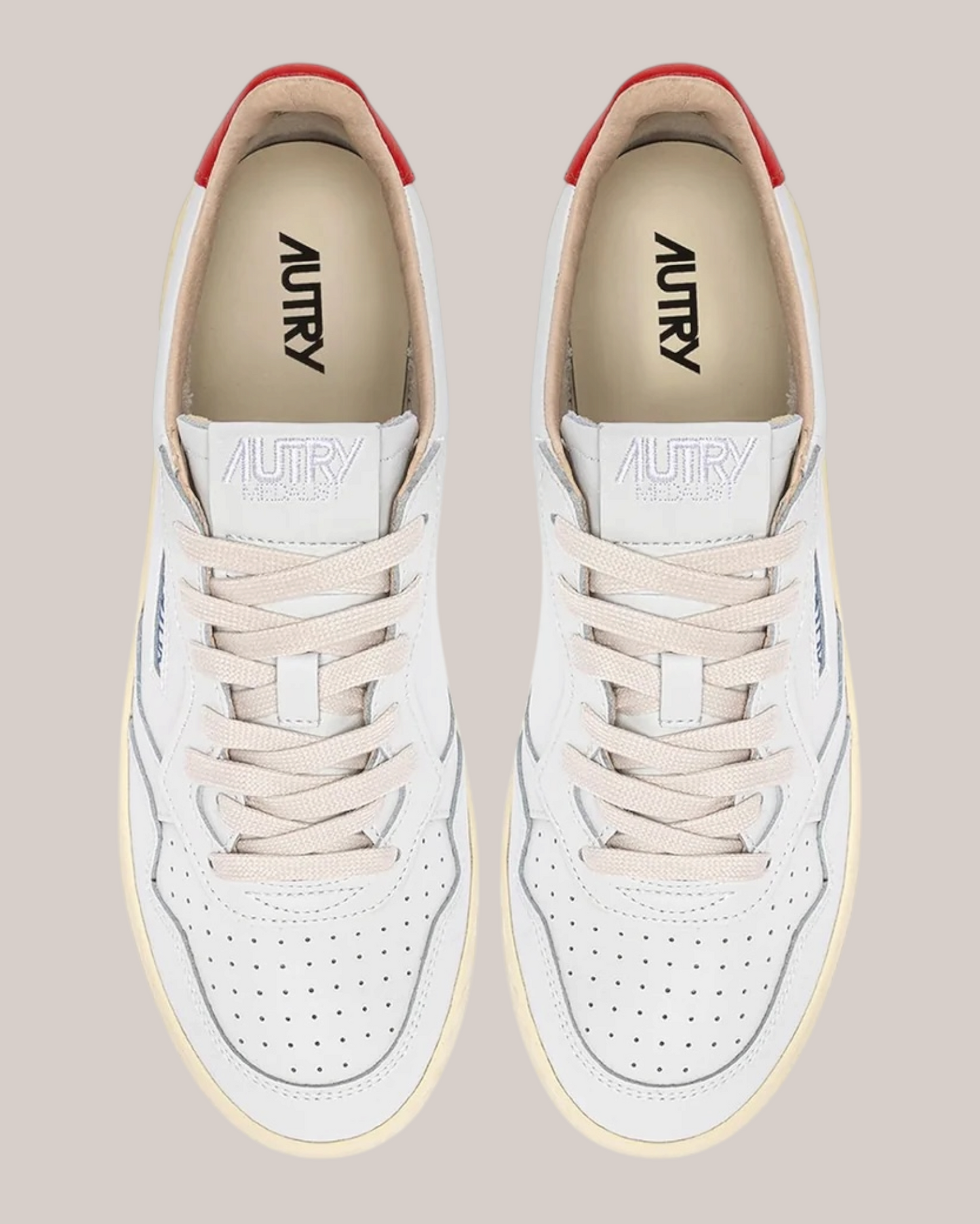 Sneakers In Pelle Medalist Low AULM-TB03 Bianca e Spicy Orange Autry