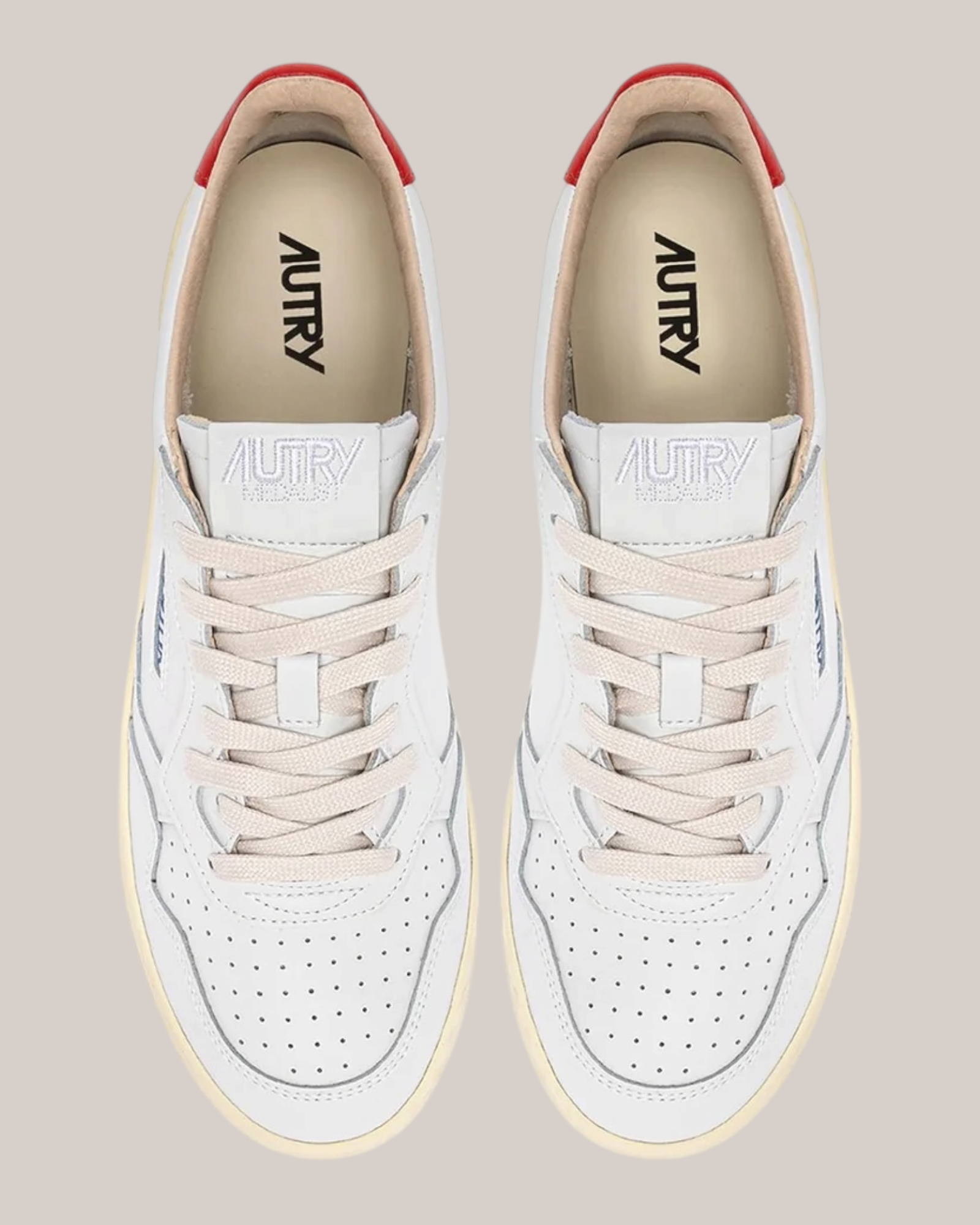 Sneakers In Pelle Medalist Low AULM-TB03 Bianca e Spicy Orange Autry