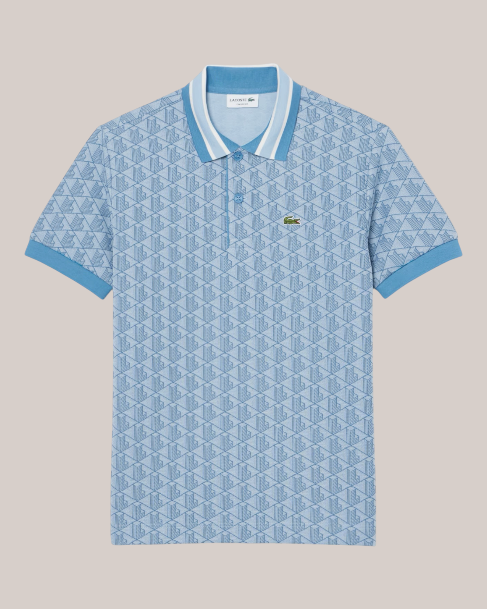 Polo Classic Fit Monogram in Jacquard Blue DH1417-00-1QI Lacoste