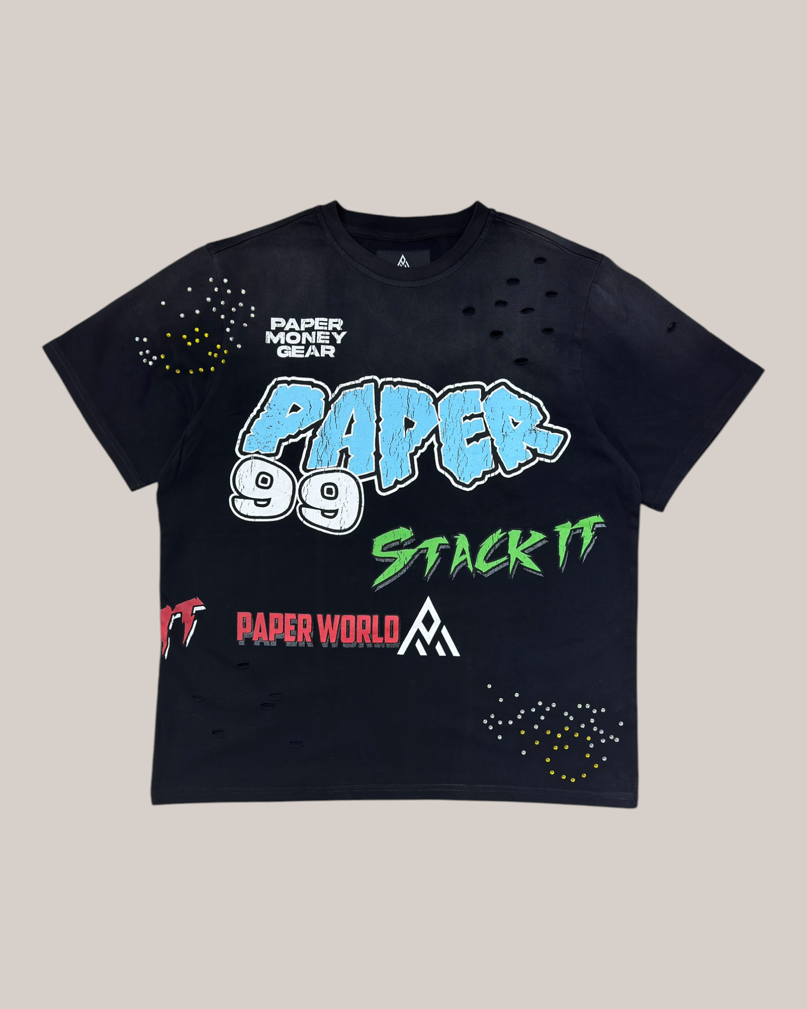 T-Shirt Boxy Fit Stack & Repeat Tee Nera BH3421 Paper Money