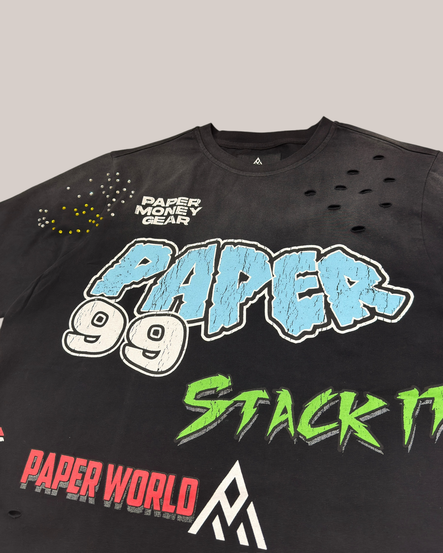 T-Shirt Boxy Fit Stack & Repeat Tee Nera BH3421 Paper Money