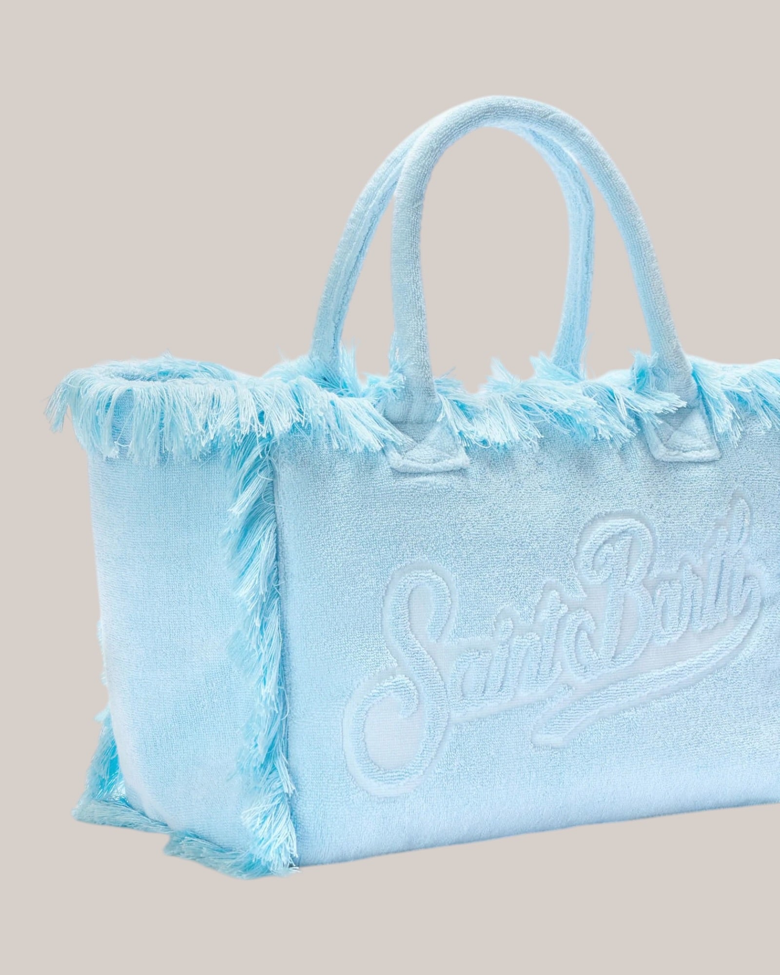 Borsa Vanity Large Regular In Tessuto Effetto Spugna Celeste VANI012 00414L MC2 Saint Barth