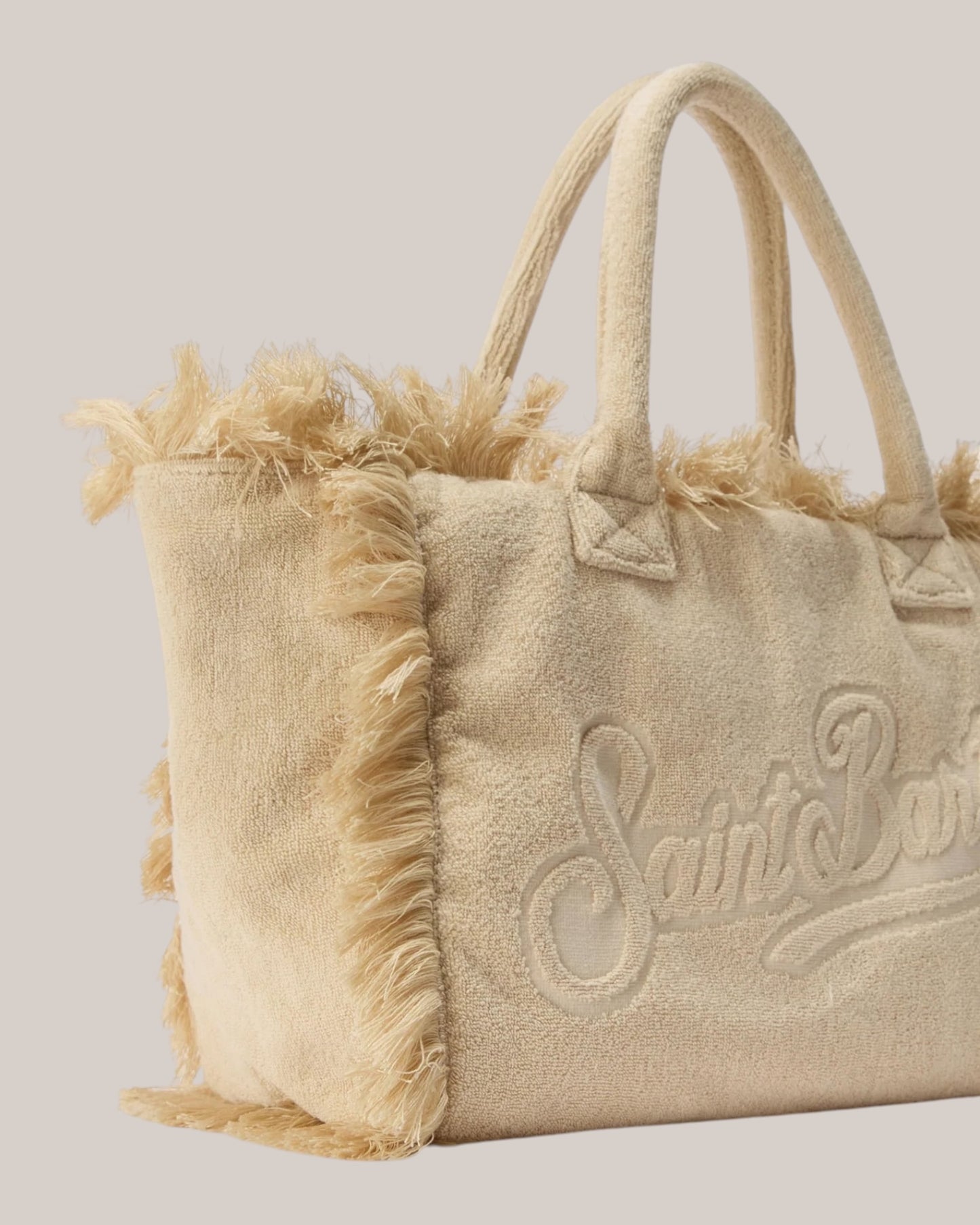 Borsa Vanity Large Regular In Tessuto Effetto Spugna Beige VANI012 02549L MC2 Saint Barth