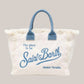 Borsa Vanity Large Regular In Canvas Di Cotone Ricamata Bianca VANI001 09479L MC2 Saint Barth