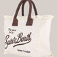 Borsa Vanity Large Regular In Canvas Di Cotone Ricamata Bianca VANI001 01818L MC2 Saint Barth
