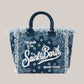 Borsa Vanity Regular Large In Canvas Azzuro Stampa Bandana VNI001 09488L MC2 Saint Barth