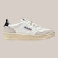 Sneakers Basse In Pelle Medalist Low Bianca e Nera In Suede Beige AULM LS21 Autry