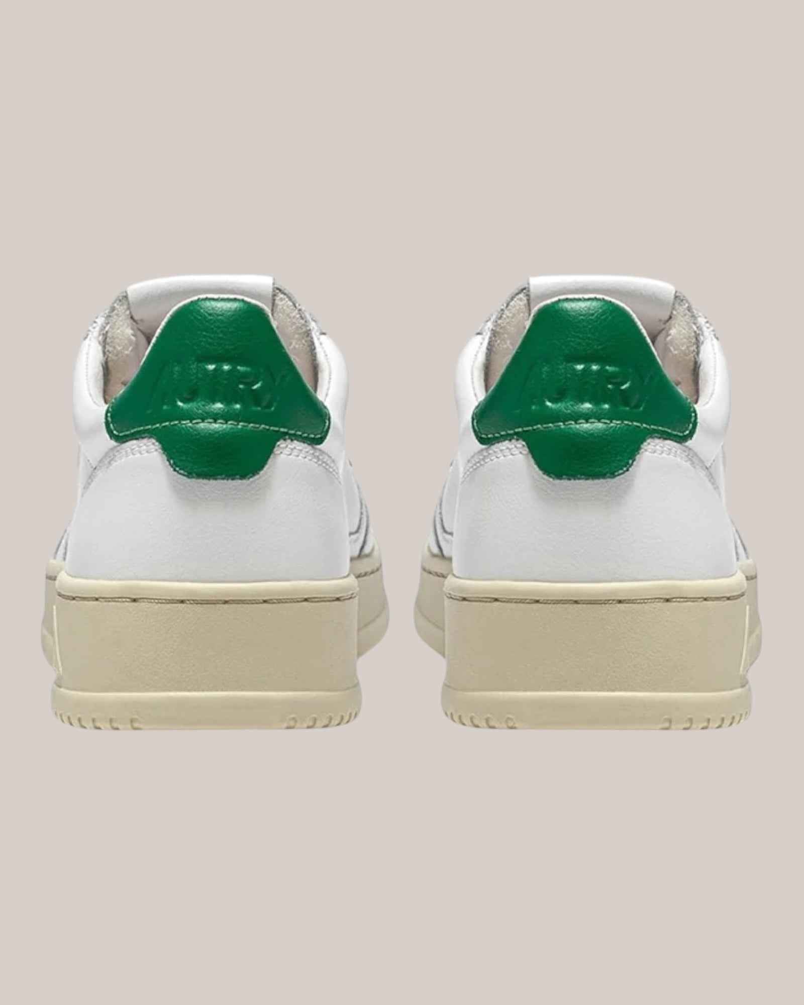 Sneakers Base In Pelle Medalist Low Man Bianco/Verde AULM LL20 Autry