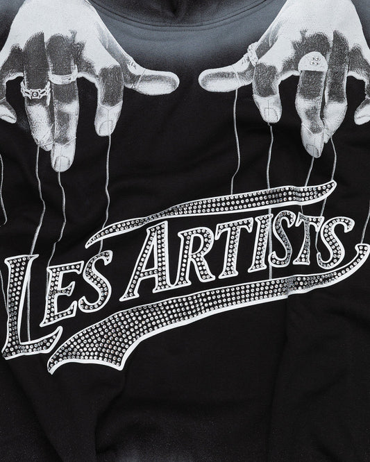 Les Artist Felpa con Cappuccio Uomo Hoodie Crop Top Hands – 27SSLAHD5045-121
