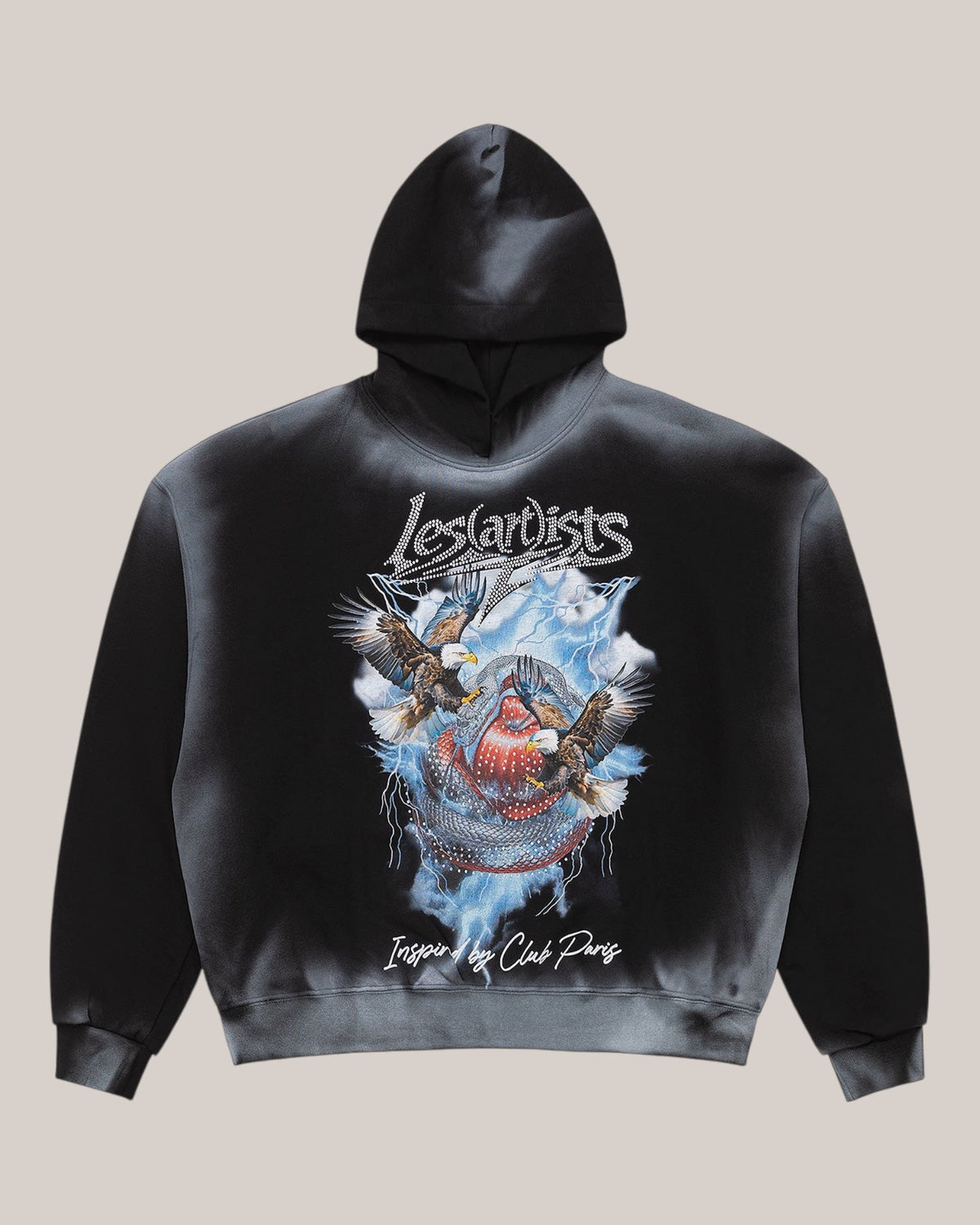 Les Artist Felpa con Cappuccio Uomo Hoodie Crop Top Eagles – 27SSLAHD5041-121