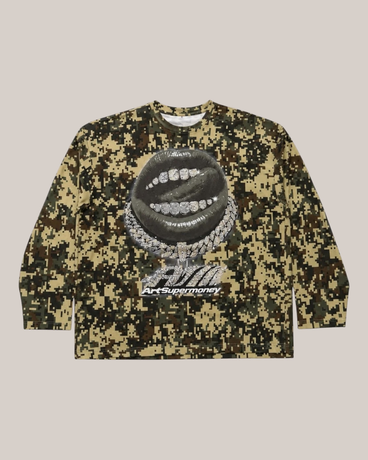 Art Supermoney T-Shirt Manica Lunga Military Longsleeve Pixel Military