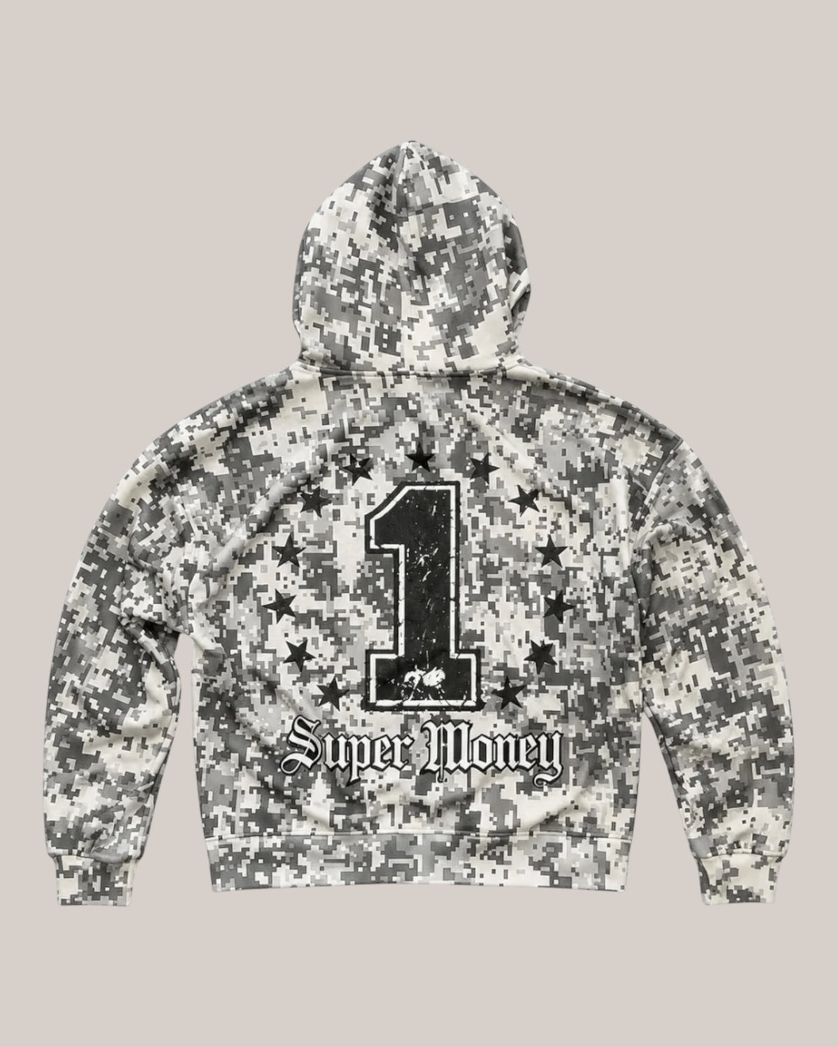 Art Supermoney Felpa Bianca Hoodie Pixel White