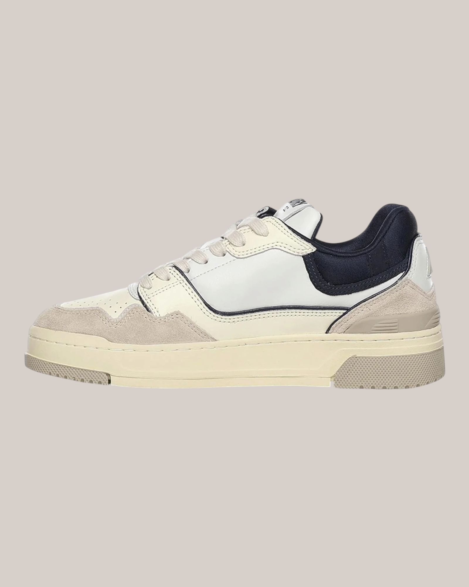Sneakers CLC In Pelle e Suede Bianco Sand e Space Blu ROLM MC13 Autry