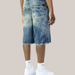 Short Baggy Fit Lavaggio Sabbiato Medio 06B Soldier