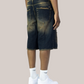 Short Baggy Fit Lavaggio Sabbiato Scuro 07B Soldier