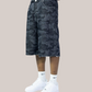 Short Baggy Fit Camo Dark Denim 010N Soldier