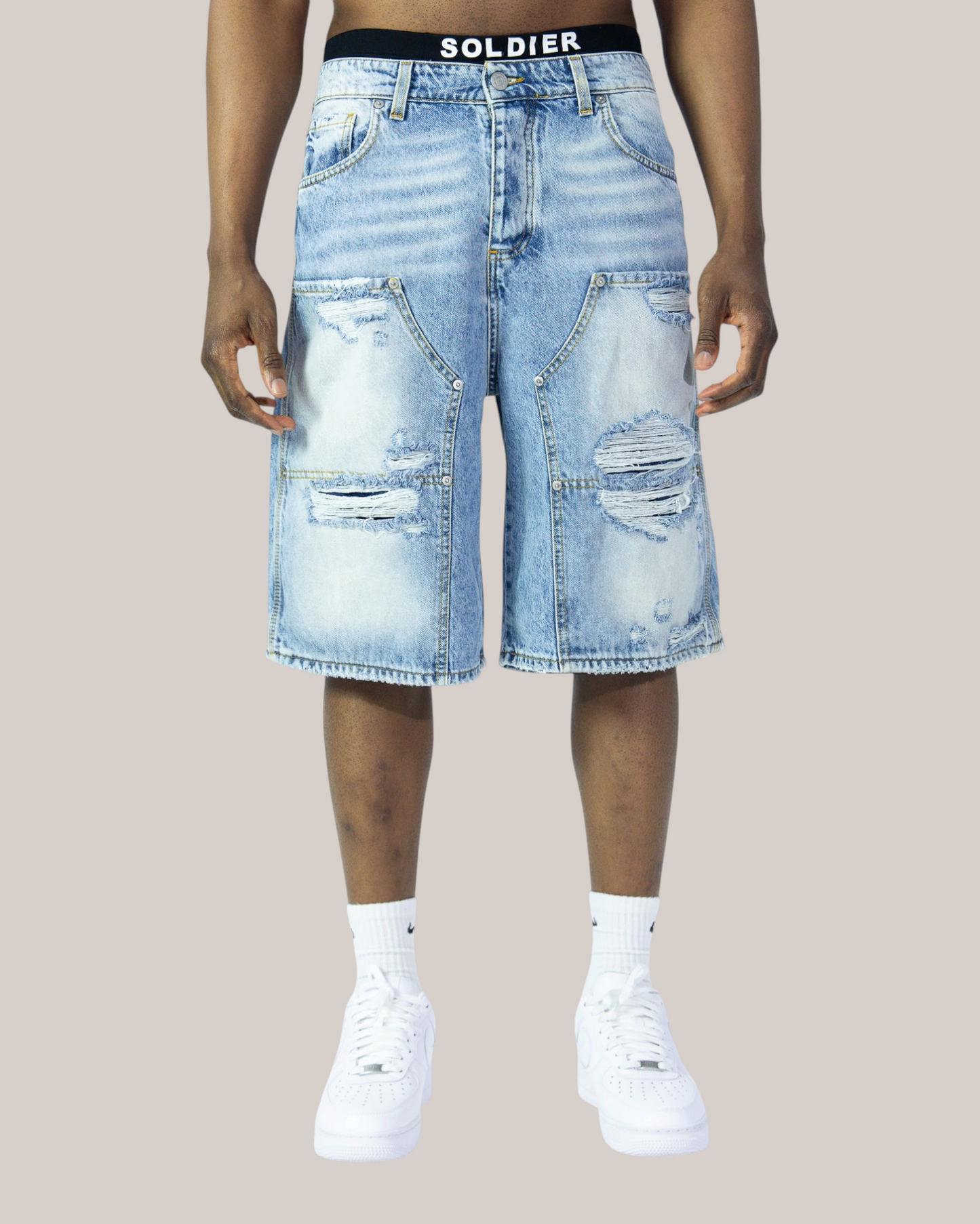 Short Baggy Fit Carpentier Blue Chiaro 02B Soldier